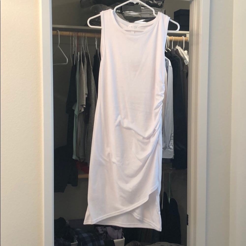 White knee length tank dress